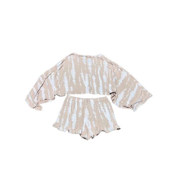 4SI3NNA The Label Tye Dye Ruffled Short Set Loungewear Pajamas Small - Picture 1 of 5